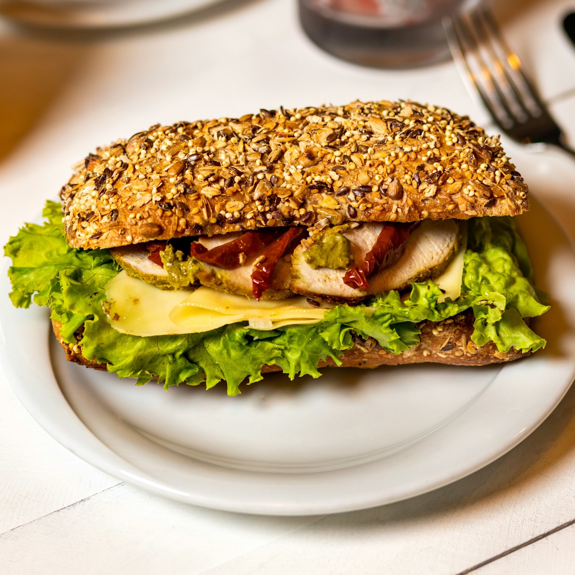 Sandwich poulet crudités