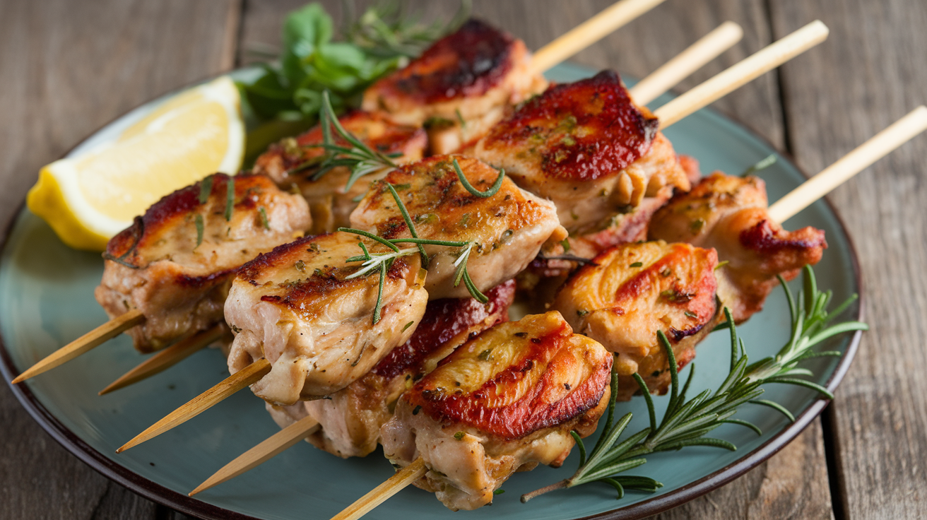 brochettes de poulet au four